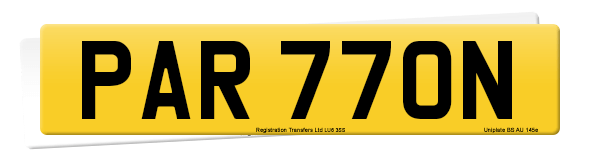 Registration number PAR 770N